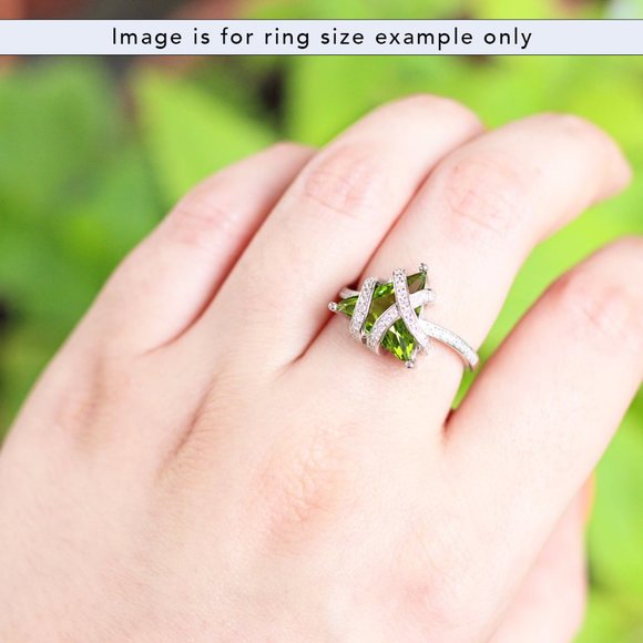 Trillion Gemstone Ring, 925 Sterling Silver Charmed Aroma Size 7 - Picture 6 of 6